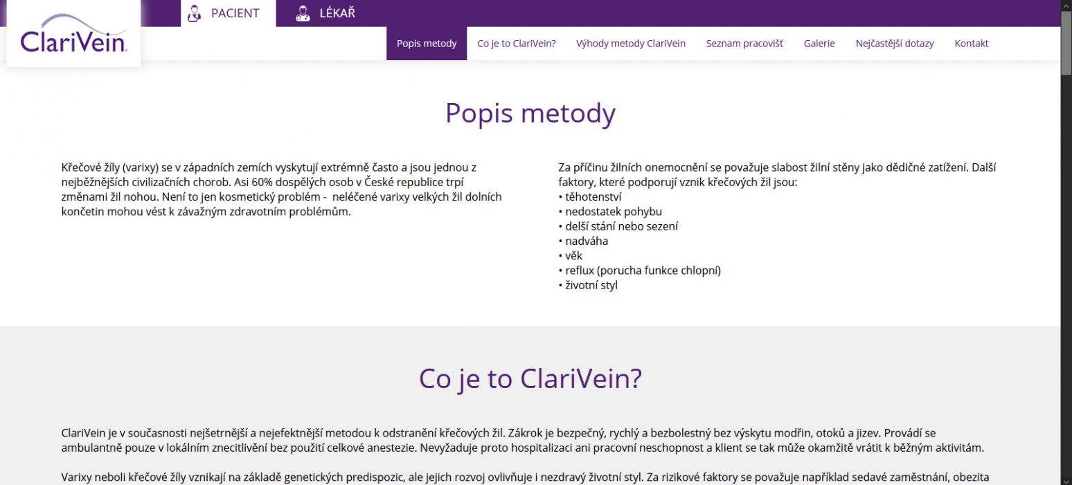 Clarivein Varixy ....... reference KAO.cz